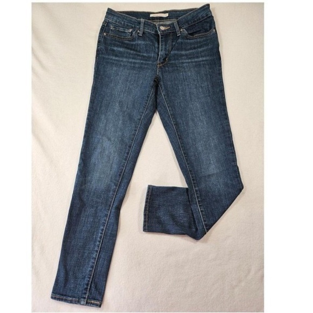 Levis 711 Skinny Ankle Jeans Womens 27 Dark Wash Blue Denim Mid Rise Stretch - Picture 2 of 9